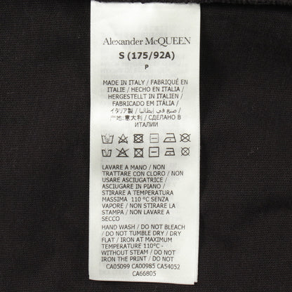 プリント クルーネック 半袖Tシャツ コットン ブラック アレキサンダーマックイーン