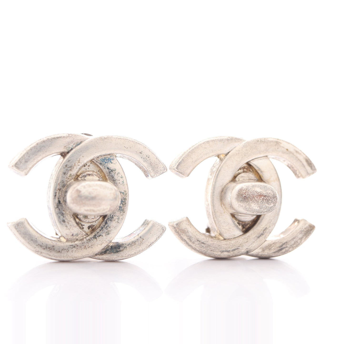 ココマーク ターンロックモチーフ イヤリング シルバー 96A シャネル アクセサリー CHANEL