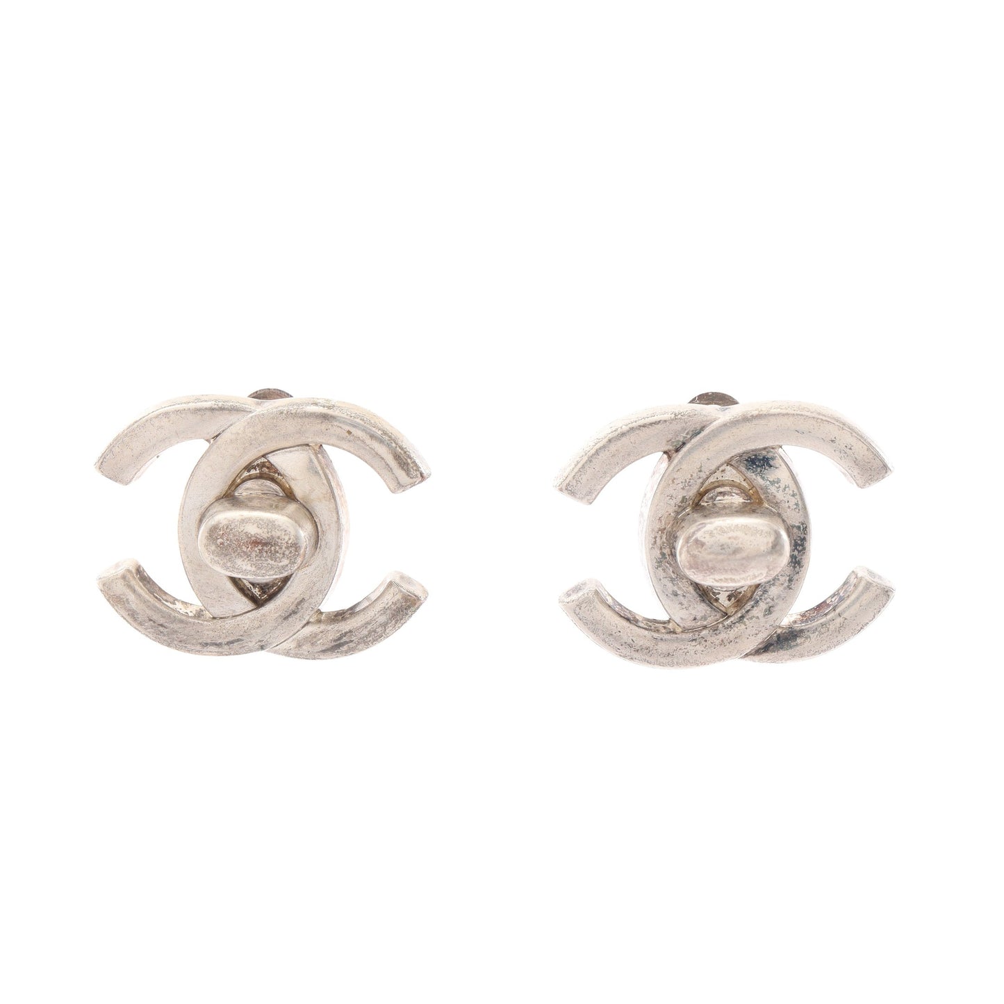 ココマーク ターンロックモチーフ イヤリング シルバー 96A シャネル アクセサリー CHANEL