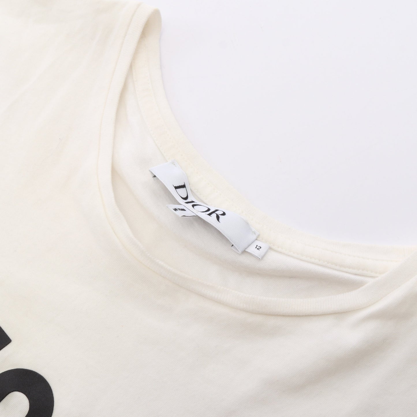 ロゴプリント キッズ 半袖Tシャツ コットン ホワイト ディオール