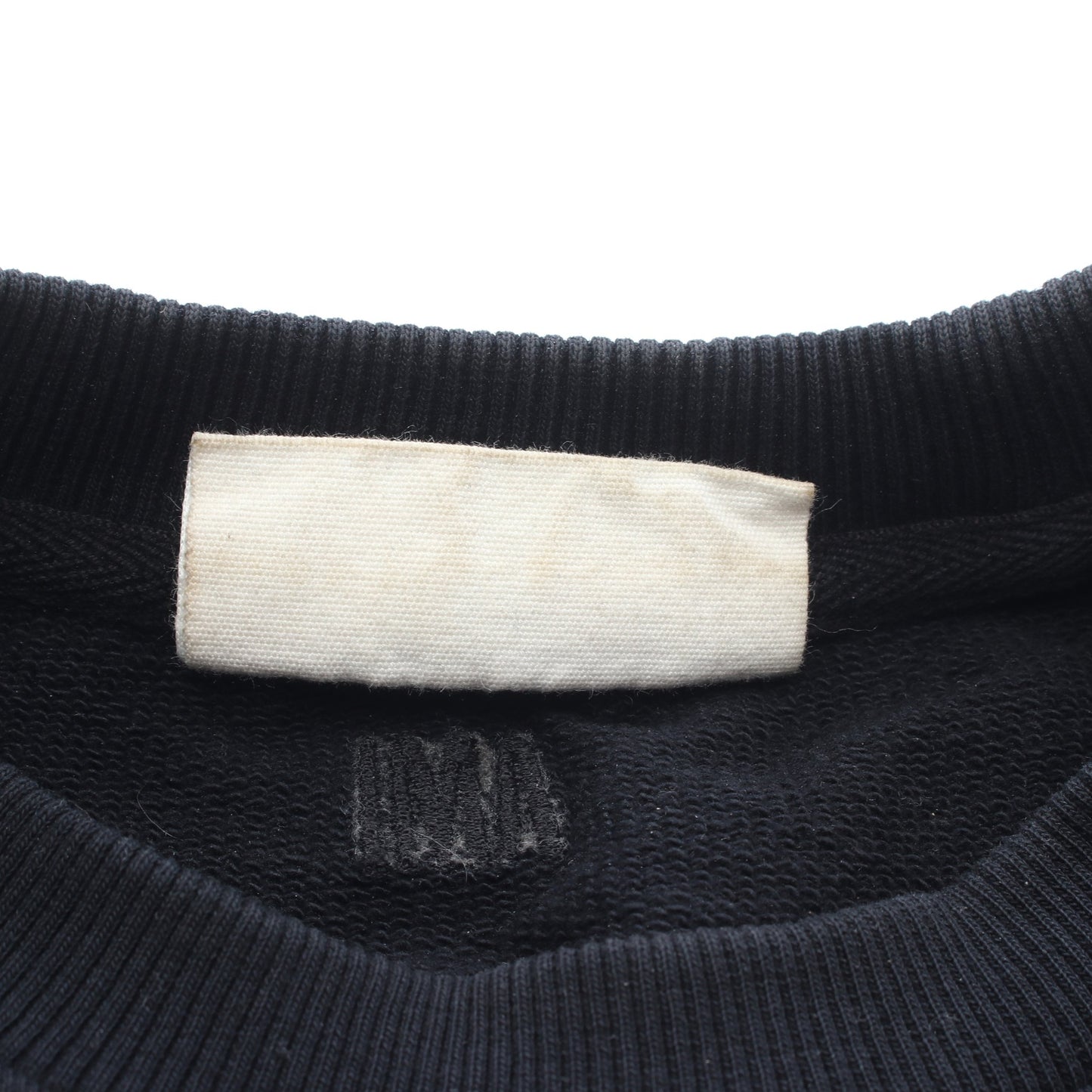 ハートロゴ刺繍 クルーネック スウェットシャツ コットン ブラック アミアレクサンドルマテュッシ