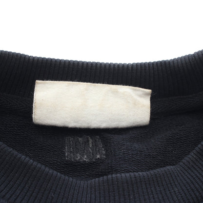 ハートロゴ刺繍 クルーネック スウェットシャツ コットン ブラック アミアレクサンドルマテュッシ