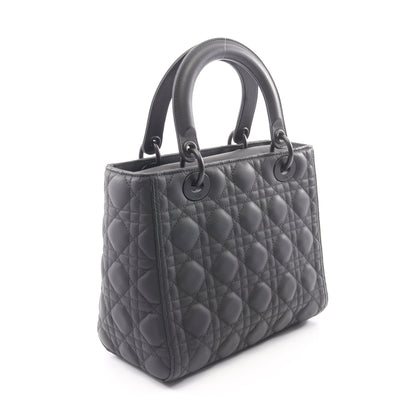 LADY DIOR レディディオール カナージュ 2WAY ハンドバッグ レザー ブラック クリスチャンディオール バッグ Christian Dior