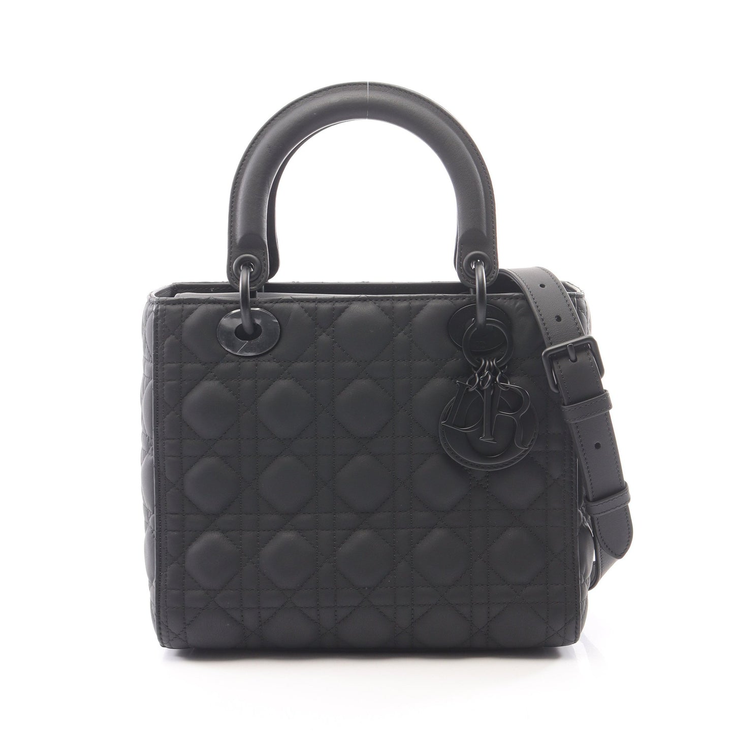 LADY DIOR レディディオール カナージュ 2WAY ハンドバッグ レザー ブラック クリスチャンディオール バッグ Christian Dior