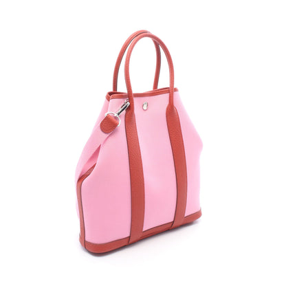 ガーデンファイルPM ルージュデュセス 2WAY ハンドバッグ トートバッグ トワルオフィシエ カントリー ピンク レッド シルバー金具 Y刻印 エルメス
