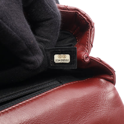 エアライン マトラッセ トップハンドル 2WAY チェーンショルダーバッグ ツイード レザー レッド ボルドー マルチカラー シルバー金具 シャネル