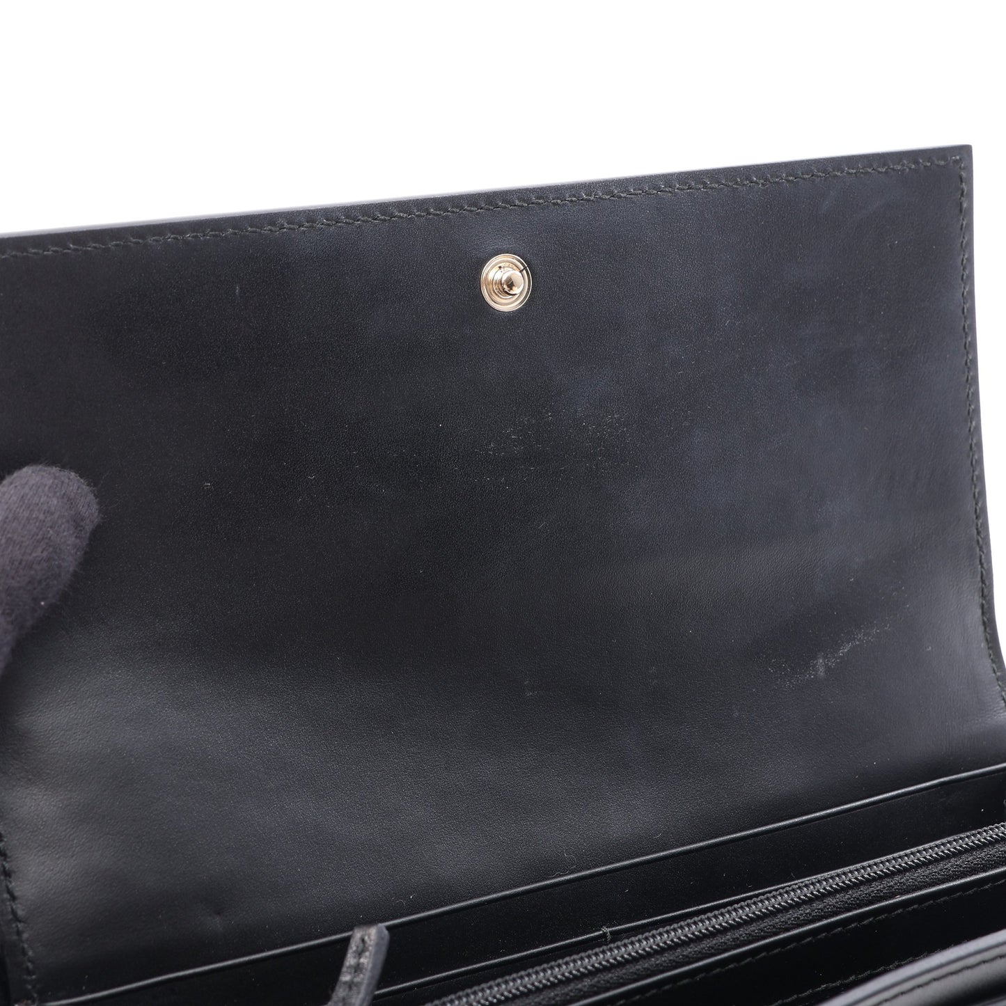グッチシマ コンチネンタルウォレット 二つ折り長財布 レザー ブラック グッチ