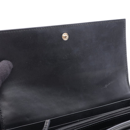 グッチシマ コンチネンタルウォレット 二つ折り長財布 レザー ブラック グッチ