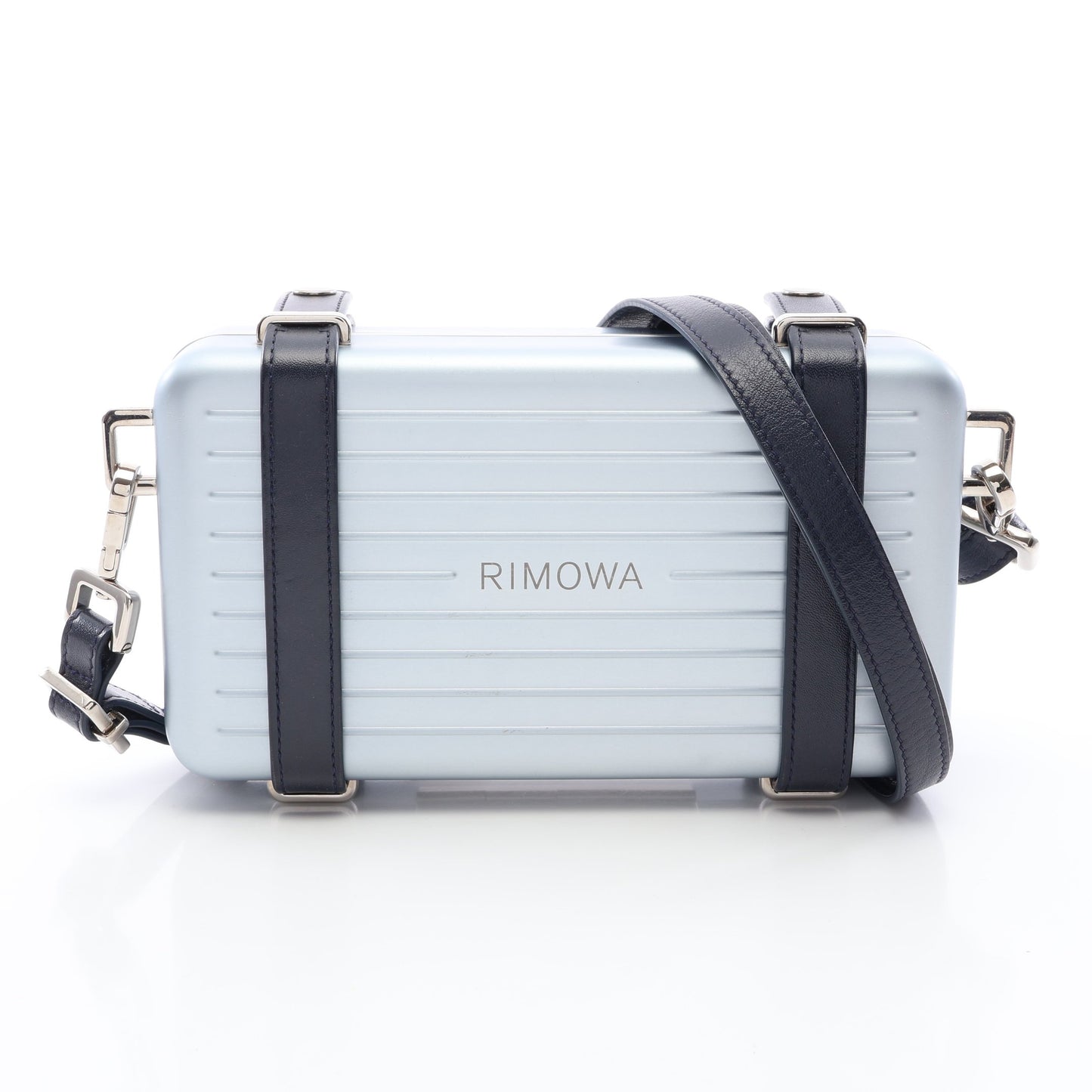 DIOR × RIMOWA パーソナルクラッチ ショルダーバッグ アルミニウム レザー シルバー ネイビー クリスチャンディオール