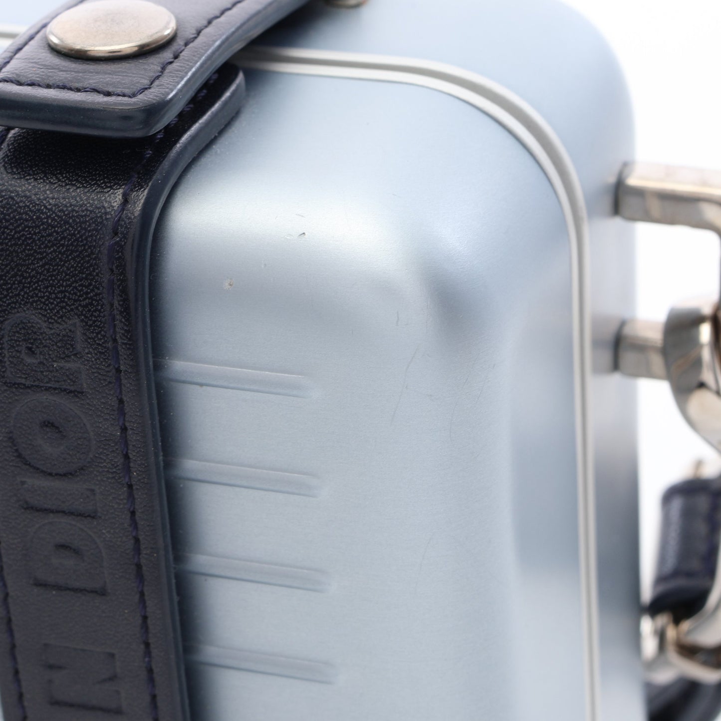 DIOR × RIMOWA パーソナルクラッチ ショルダーバッグ アルミニウム レザー シルバー ネイビー クリスチャンディオール
