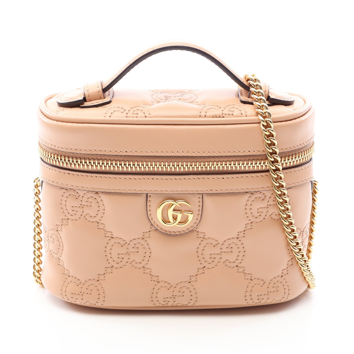 GGマトラッセ 2WAY バニティバッグ レザー ピンクベージュ グッチ バッグ GUCCI
