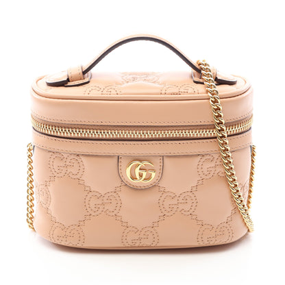 GGマトラッセ 2WAY バニティバッグ レザー ピンクベージュ グッチ バッグ GUCCI