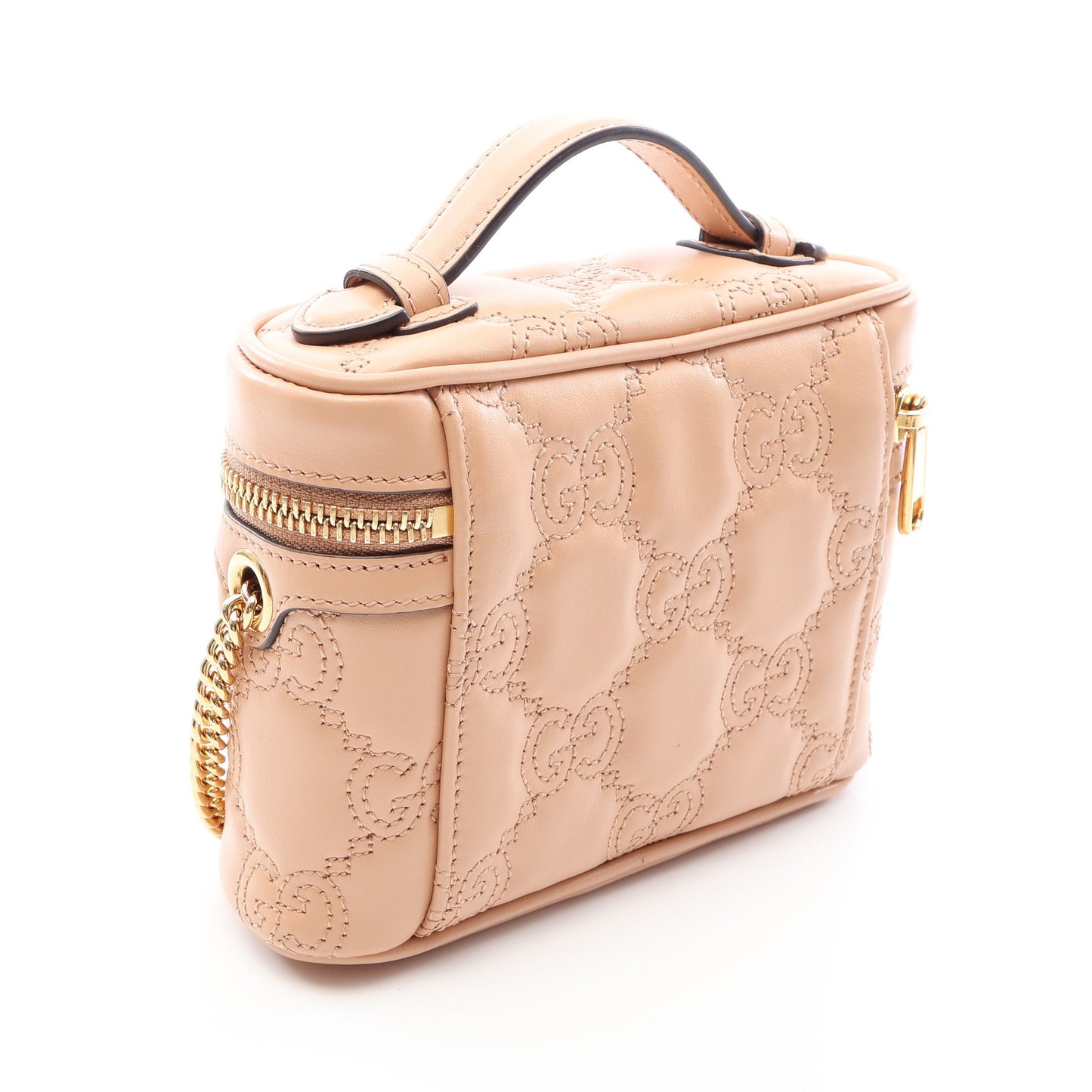 GGマトラッセ 2WAY バニティバッグ レザー ピンクベージュ グッチ バッグ GUCCI