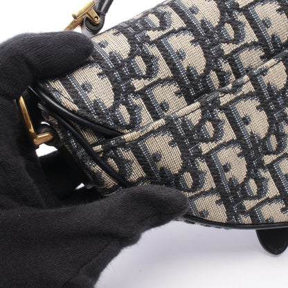 SADDLE サドル オブリーク ハンドバッグ キャンバス レザー ネイビー ベージュ クリスチャンディオール バッグ Christian Dior