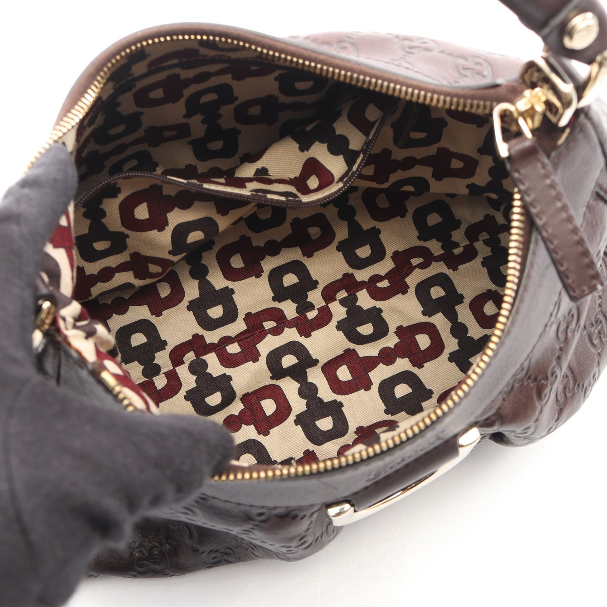 アビー グッチシマ ワンショルダーバッグ レザー ダークブラウン グッチ バッグ GUCCI