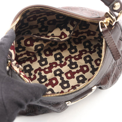 アビー グッチシマ ワンショルダーバッグ レザー ダークブラウン グッチ バッグ GUCCI