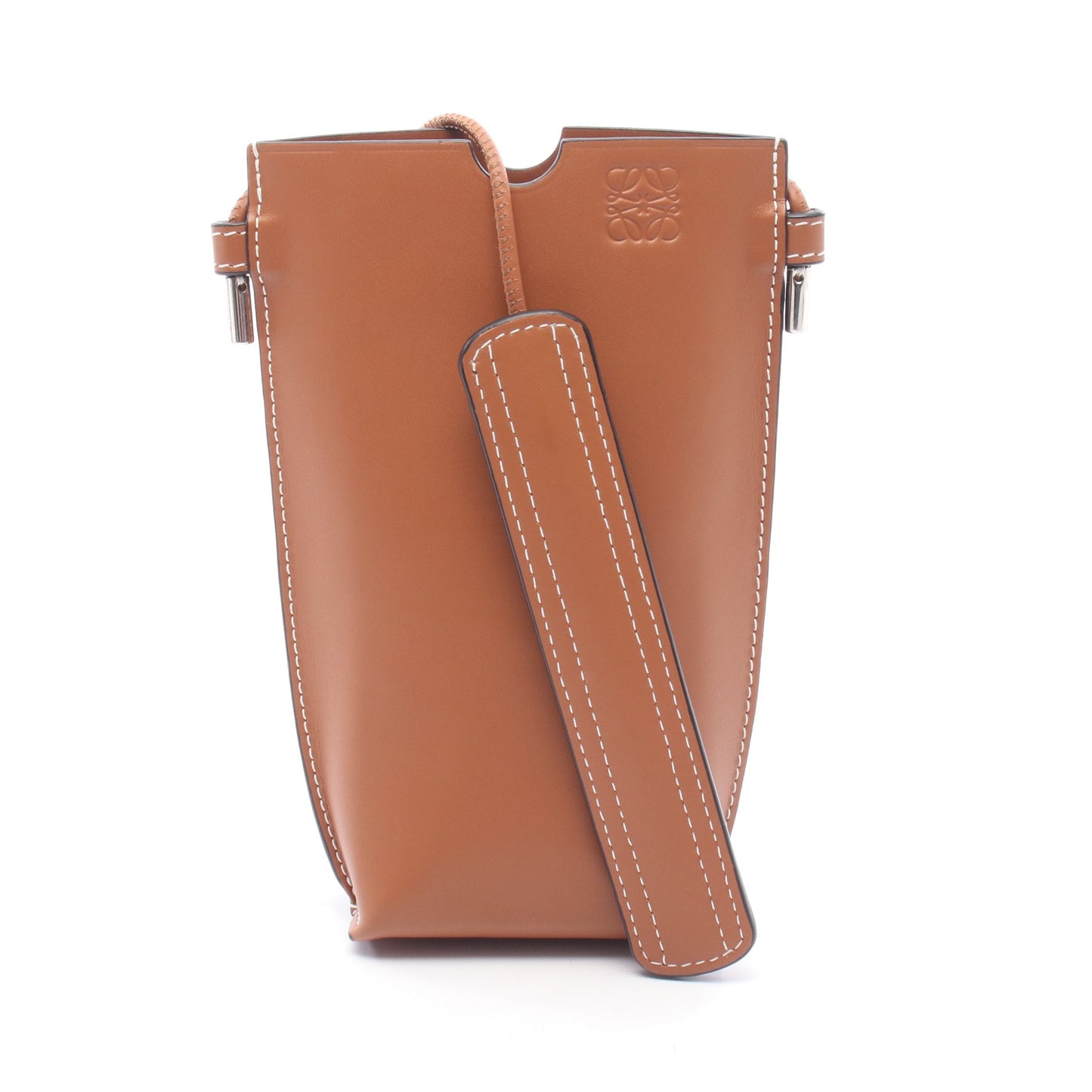 GATE POCKET ゲートポケット ショルダーバッグ レザー ブラウン ロエベ