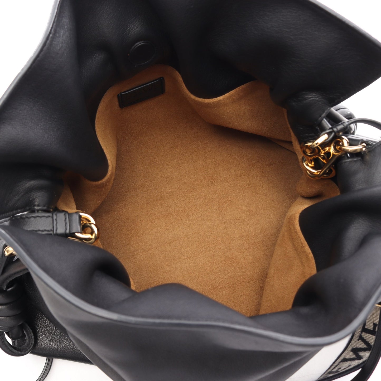 フラメンコクラッチ ミディアム 2WAY ショルダーバッグ レザー ブラック ロエベ