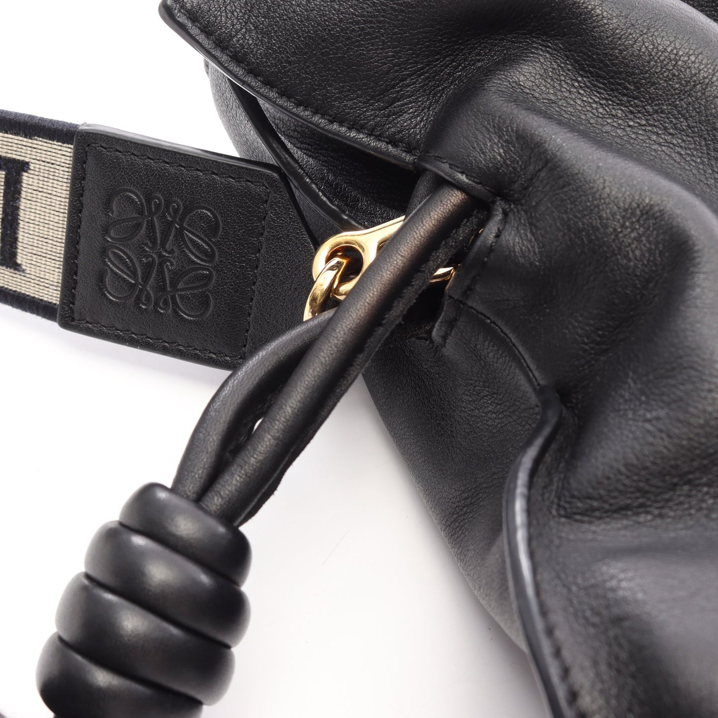 フラメンコクラッチ ミディアム 2WAY ショルダーバッグ レザー ブラック ロエベ