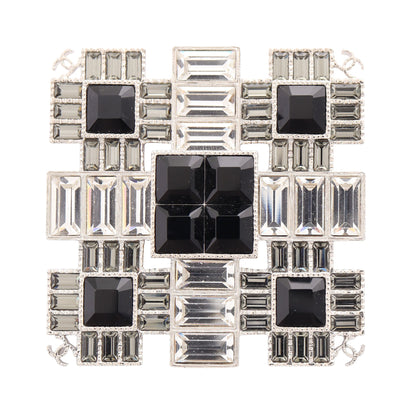 ココマーク スクエア ブローチ クリスタル シルバー ブラック クリア G19K シャネル アクセサリー CHANEL