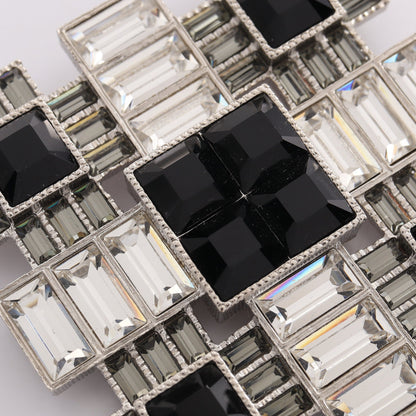 ココマーク スクエア ブローチ クリスタル シルバー ブラック クリア G19K シャネル アクセサリー CHANEL
