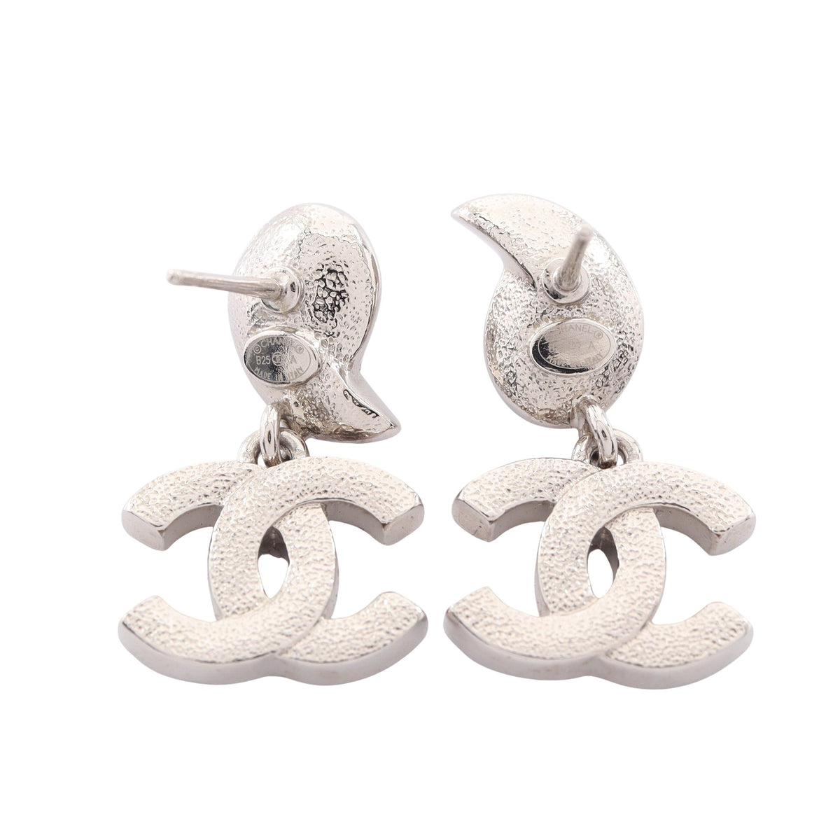 ココマーク ピアス ラインストーン シルバー クリア B25A シャネル アクセサリー CHANEL