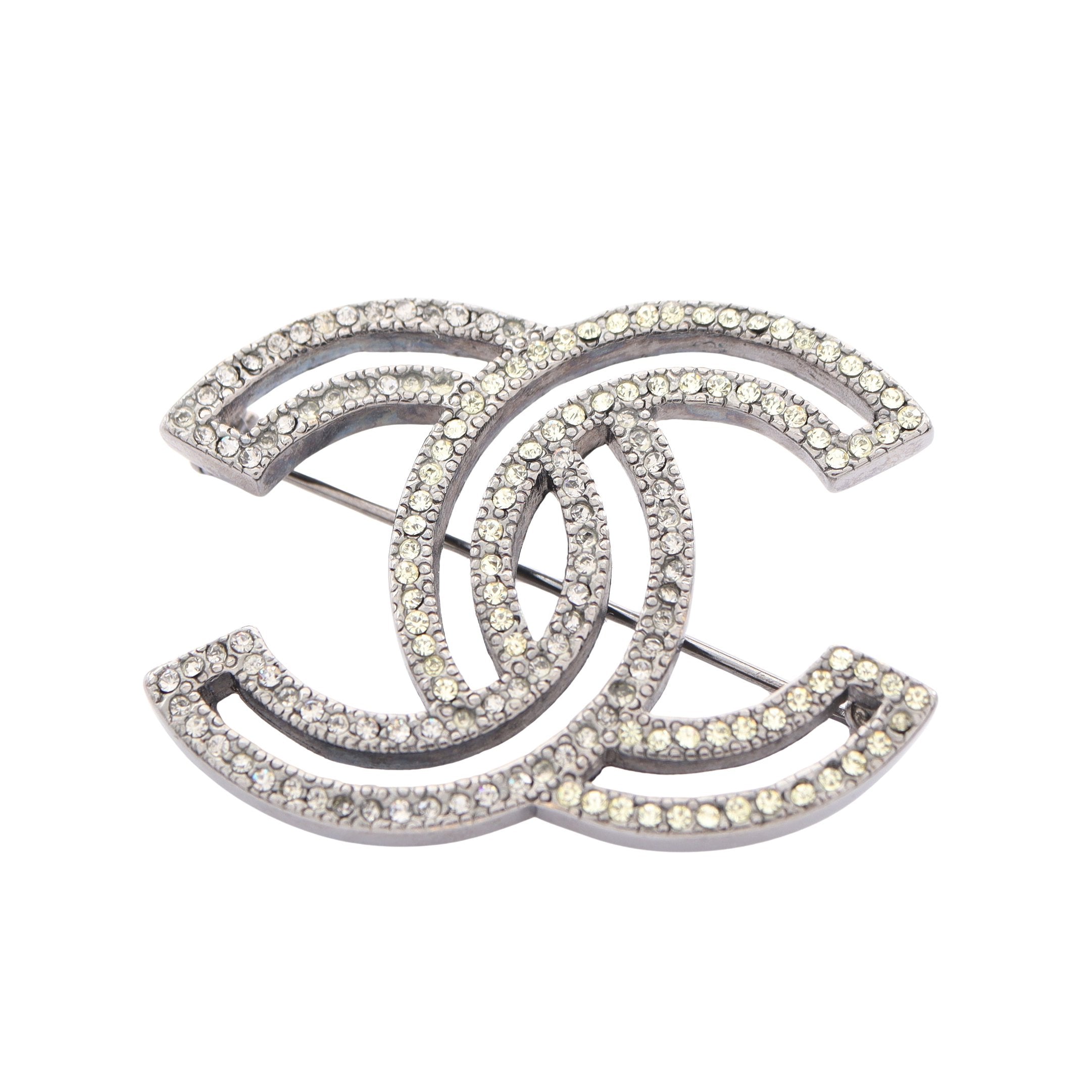 【希少】CHANEL ココマーク 06 P クリア 片側のみ ココマーク ブローチ ラインストーン シルバー クリア 06P シャネル