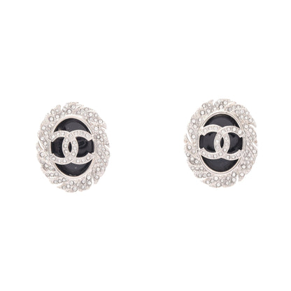 ココマーク ピアス ラインストーン シルバー ブラック クリア B25S シャネル アクセサリー CHANEL