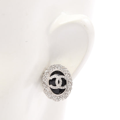 ココマーク ピアス ラインストーン シルバー ブラック クリア B25S シャネル アクセサリー CHANEL
