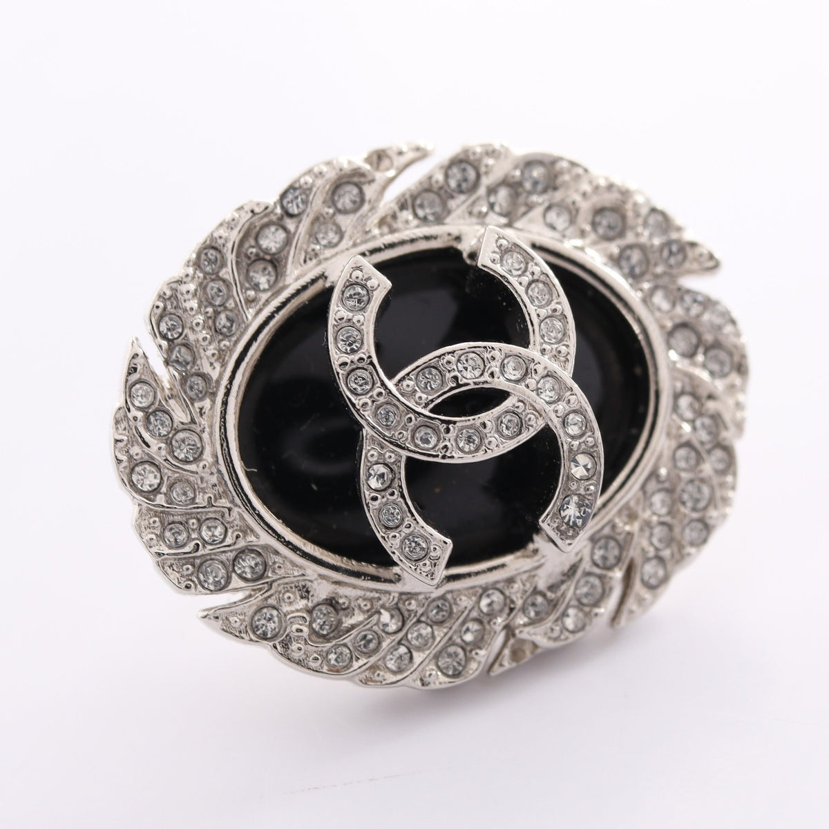 ココマーク ピアス ラインストーン シルバー ブラック クリア B25S シャネル アクセサリー CHANEL