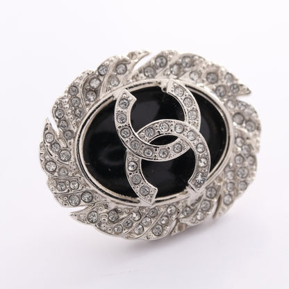 ココマーク ピアス ラインストーン シルバー ブラック クリア B25S シャネル アクセサリー CHANEL