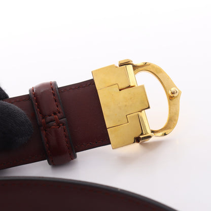 マストライン ゴールド金具 ベルト レザー ボルドー カルティエ 財布・小物 Cartier