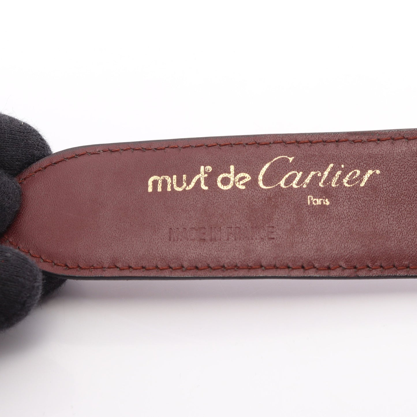 マストライン ゴールド金具 ベルト レザー ボルドー カルティエ 財布・小物 Cartier
