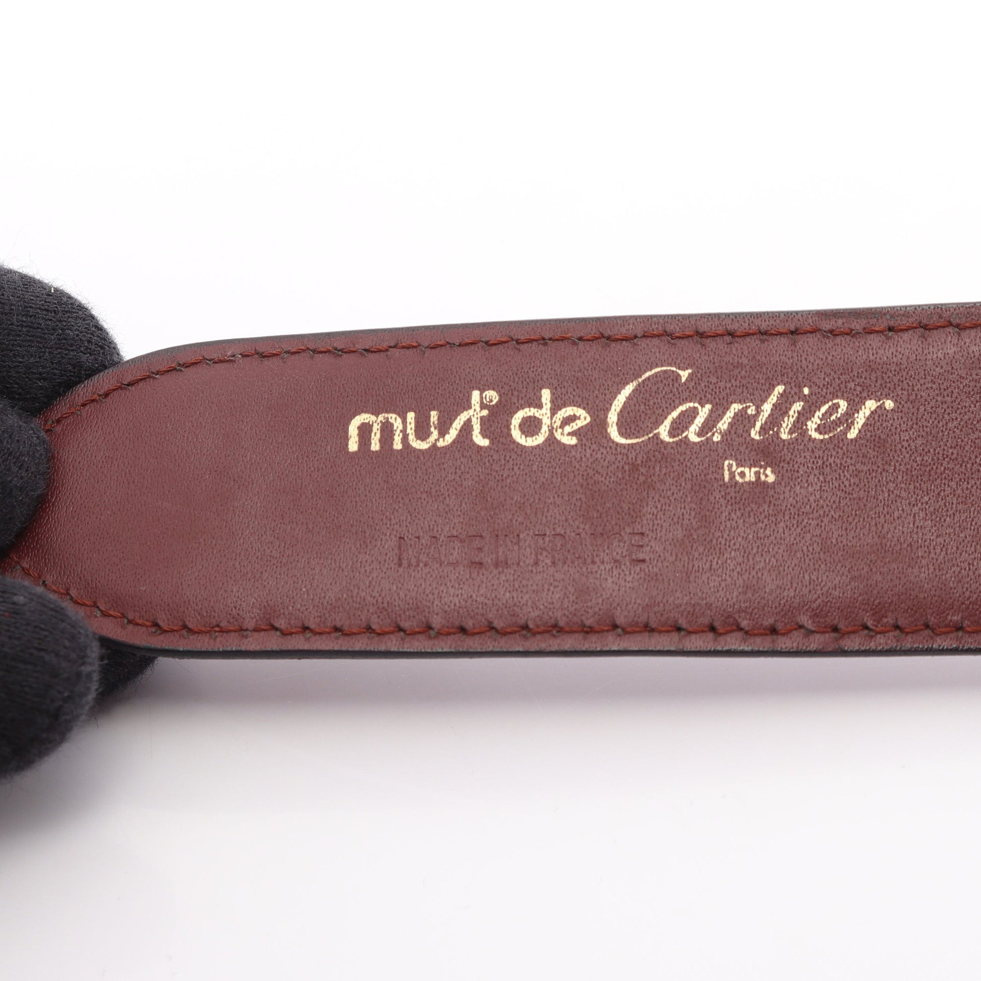 マストライン ゴールド金具 ベルト レザー ボルドー カルティエ 財布・小物 Cartier