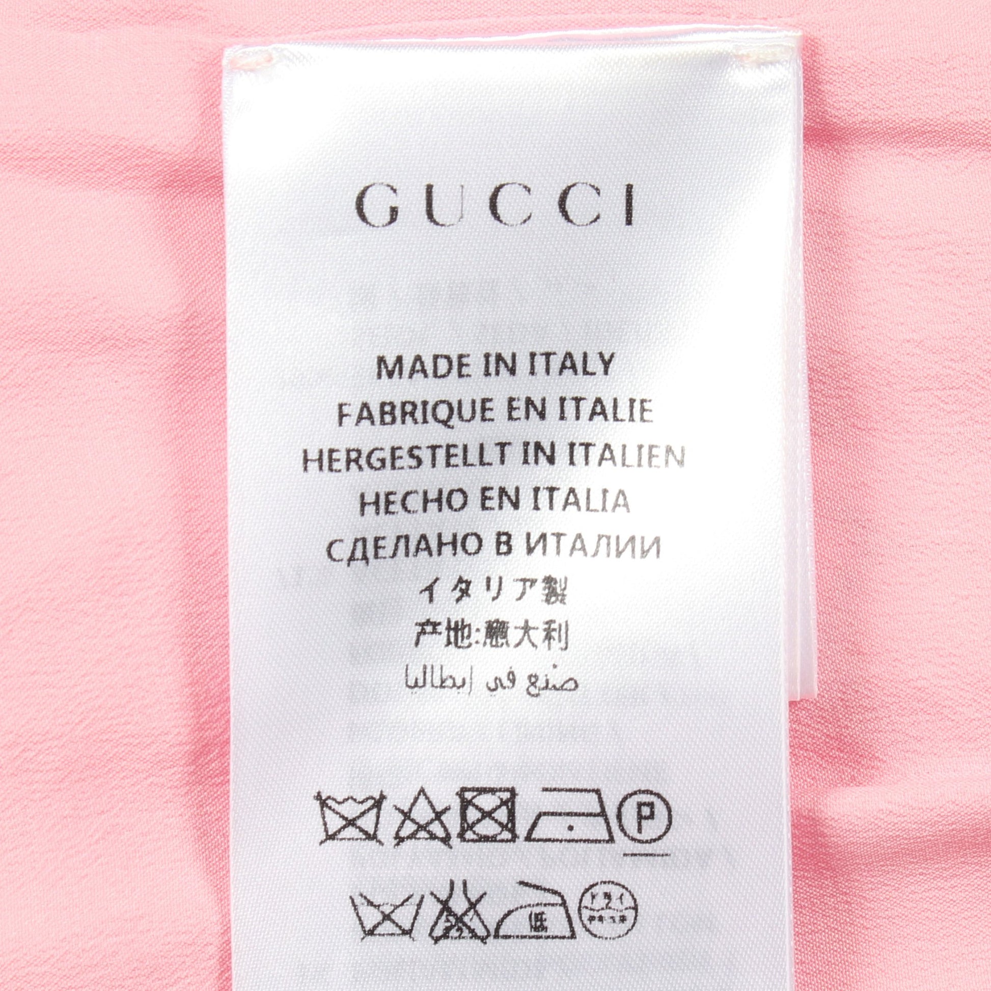 レース 花柄刺繍 ワンピース コットン ピンク グッチ ワンピース GUCCI