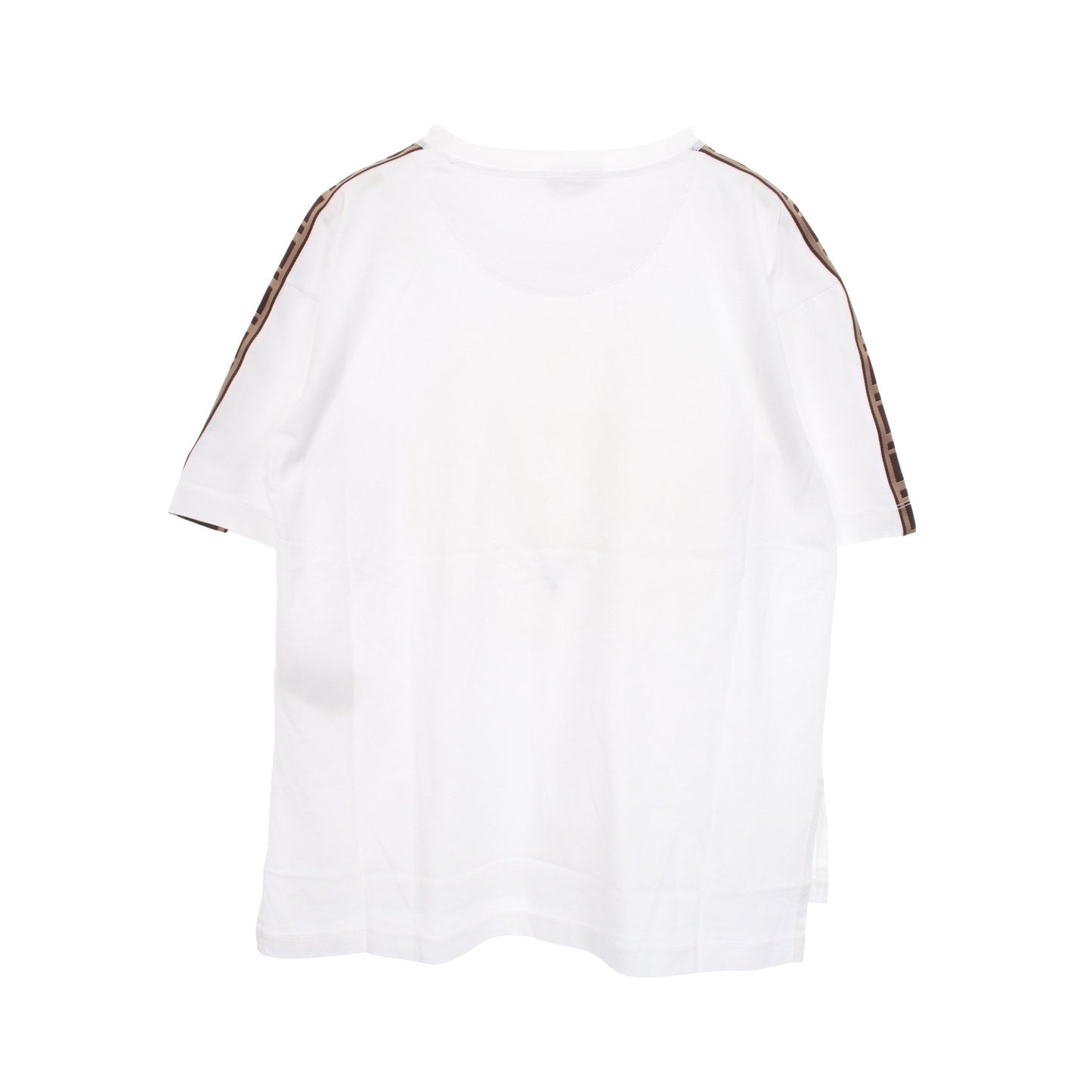 FFロゴテープ オーバーサイズ 半袖Tシャツ コットン ホワイト ベージュ ダークブラウン フェンディ