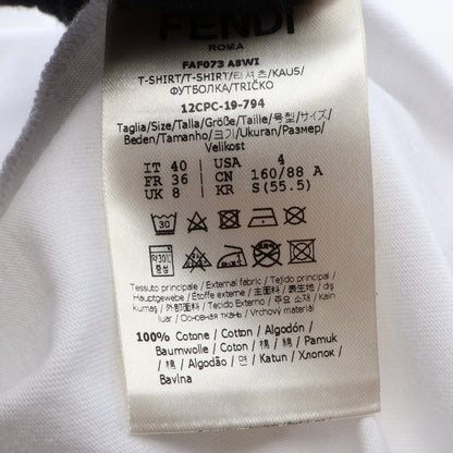 FFロゴテープ オーバーサイズ 半袖Tシャツ コットン ホワイト ベージュ ダークブラウン フェンディ