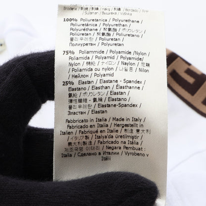 FFロゴテープ オーバーサイズ 半袖Tシャツ コットン ホワイト ベージュ ダークブラウン フェンディ
