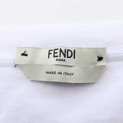 FFロゴテープ オーバーサイズ 半袖Tシャツ コットン ホワイト ベージュ ダークブラウン フェンディ