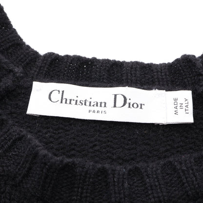 シグネチャー フリル 半袖 ニット カシミヤ ブラック ホワイト クリスチャンディオール トップス Christian Dior