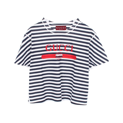 ボーダー 半袖Tシャツ コットン ホワイト ネイビー レッド グッチ