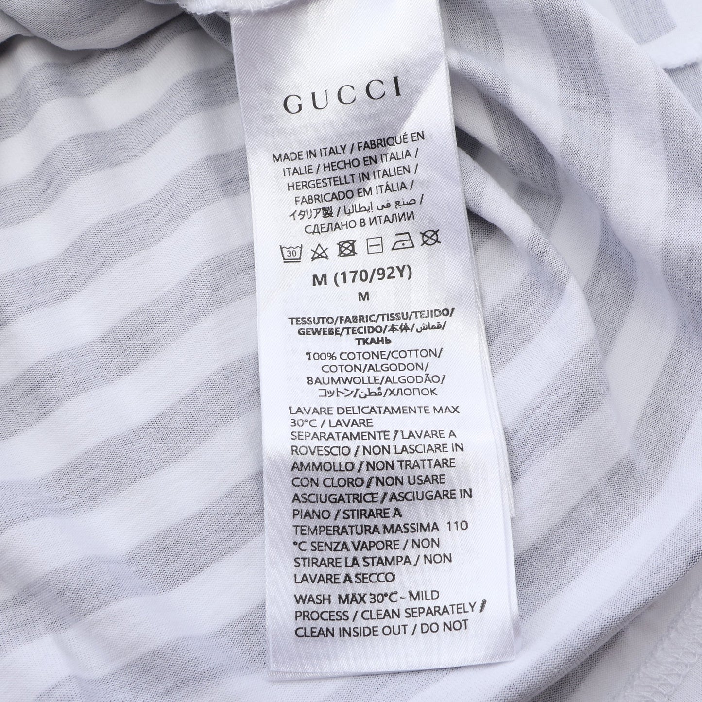 ボーダー 半袖Tシャツ コットン ホワイト ネイビー レッド グッチ