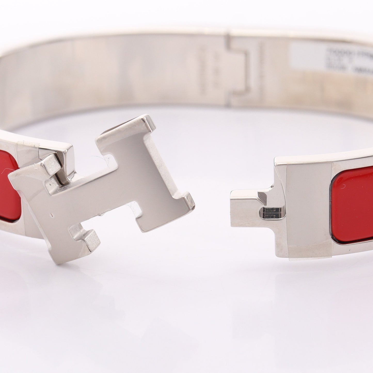 クリッククラックPM バングル エナメル シルバー レッド エルメス アクセサリー HERMES