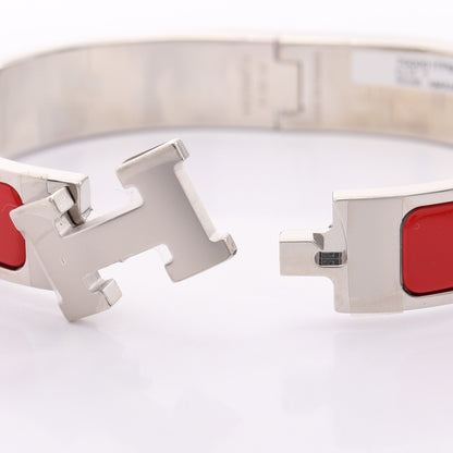 クリッククラックPM バングル エナメル シルバー レッド エルメス アクセサリー HERMES