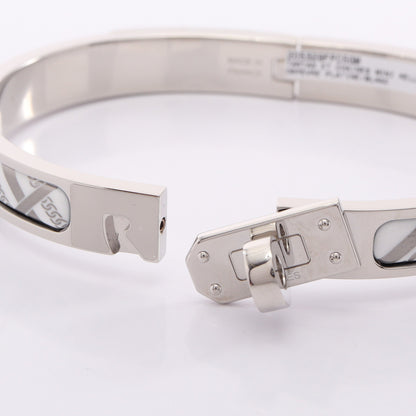 ミニ クリック ケリーPM オナージュ タータン エ シェーヌ バングル エナメル シルバー ホワイト エルメス アクセサリー HERMES