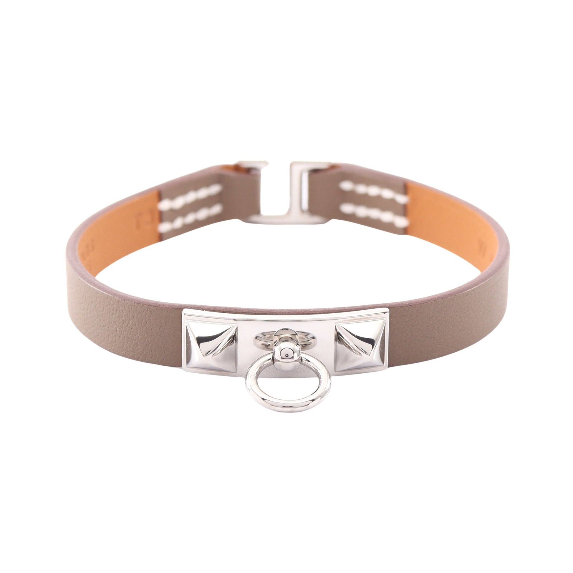 リヴァル ミニ エトゥープ ブレスレット ヴォースイフト グレーブラウン シルバー エルメス アクセサリー HERMES
