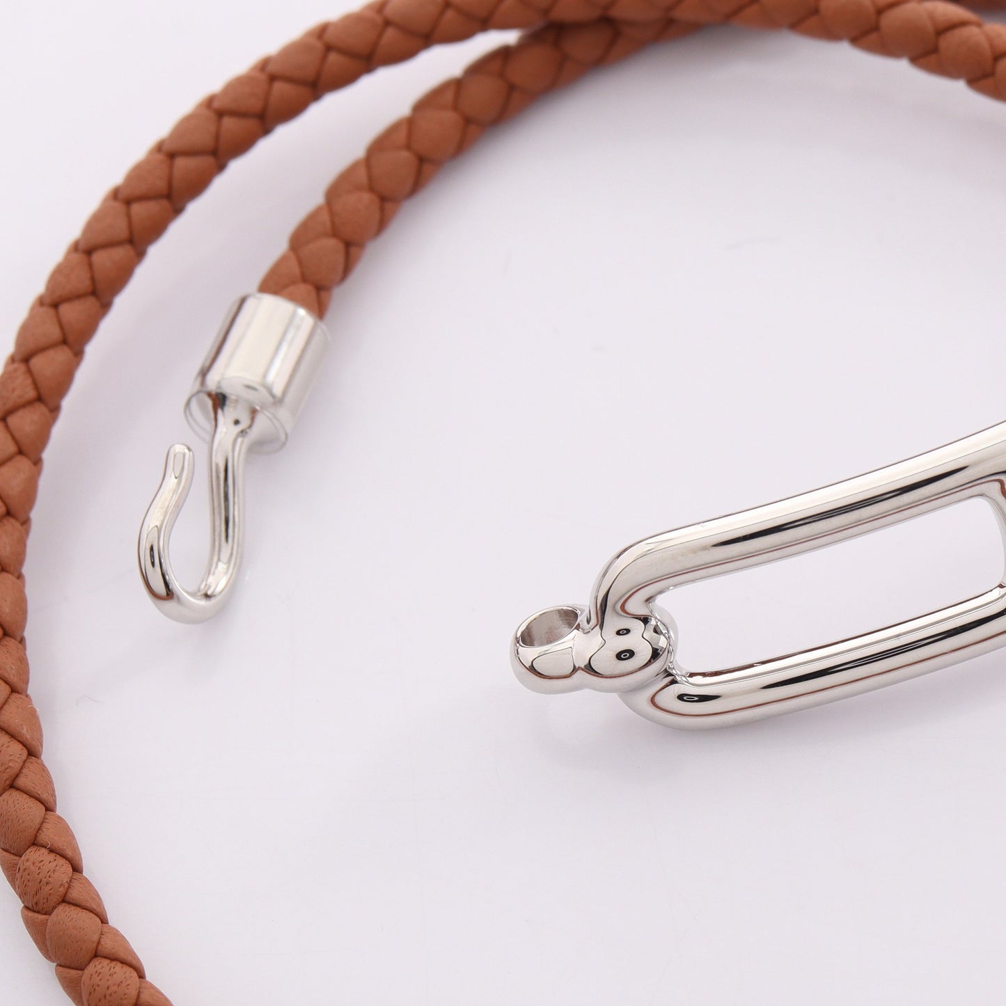 ルリ ドゥブルトゥール ブレスレット ヴォースイフト ブラウン シルバー エルメス アクセサリー HERMES