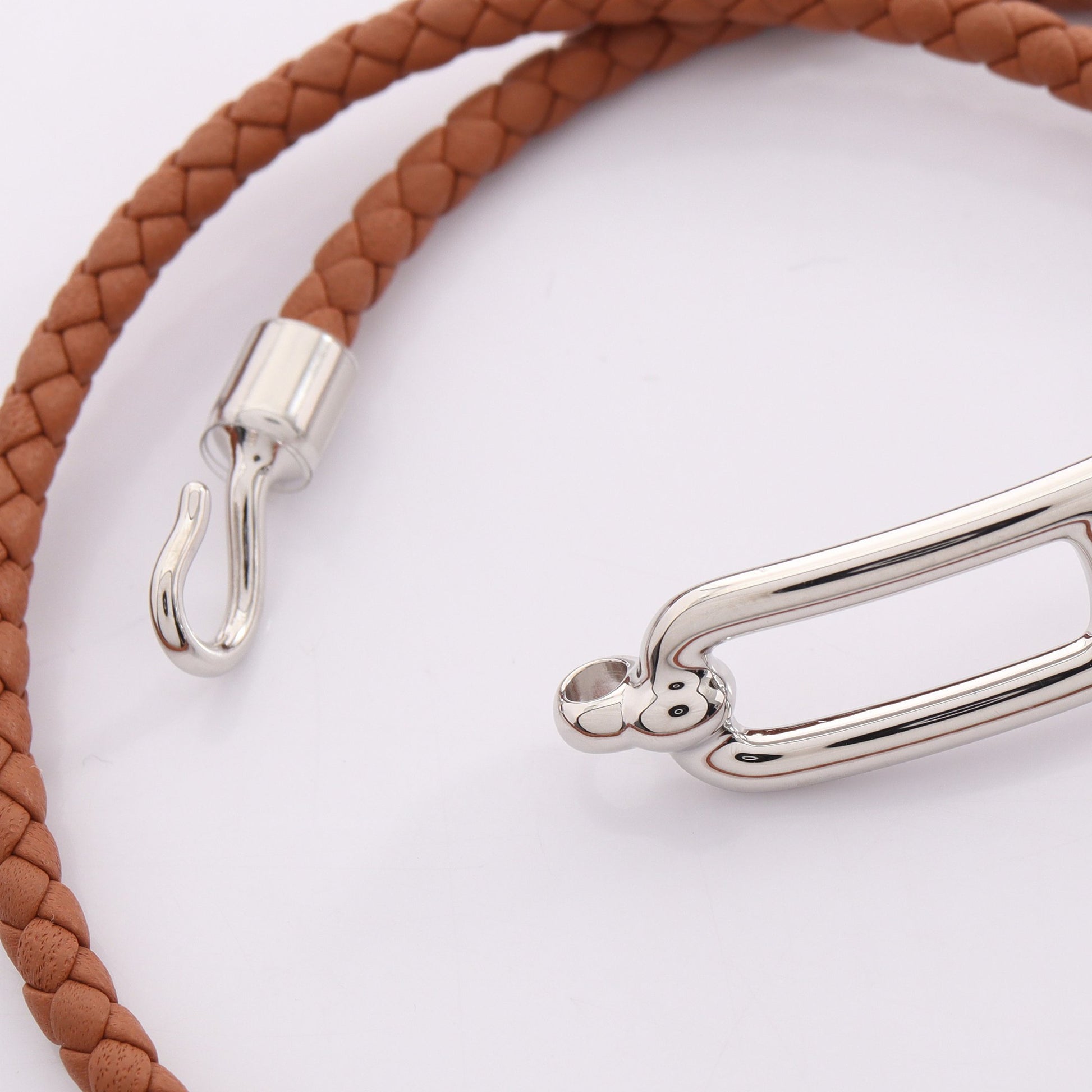 ルリ ドゥブルトゥール ブレスレット ヴォースイフト ブラウン シルバー エルメス アクセサリー HERMES