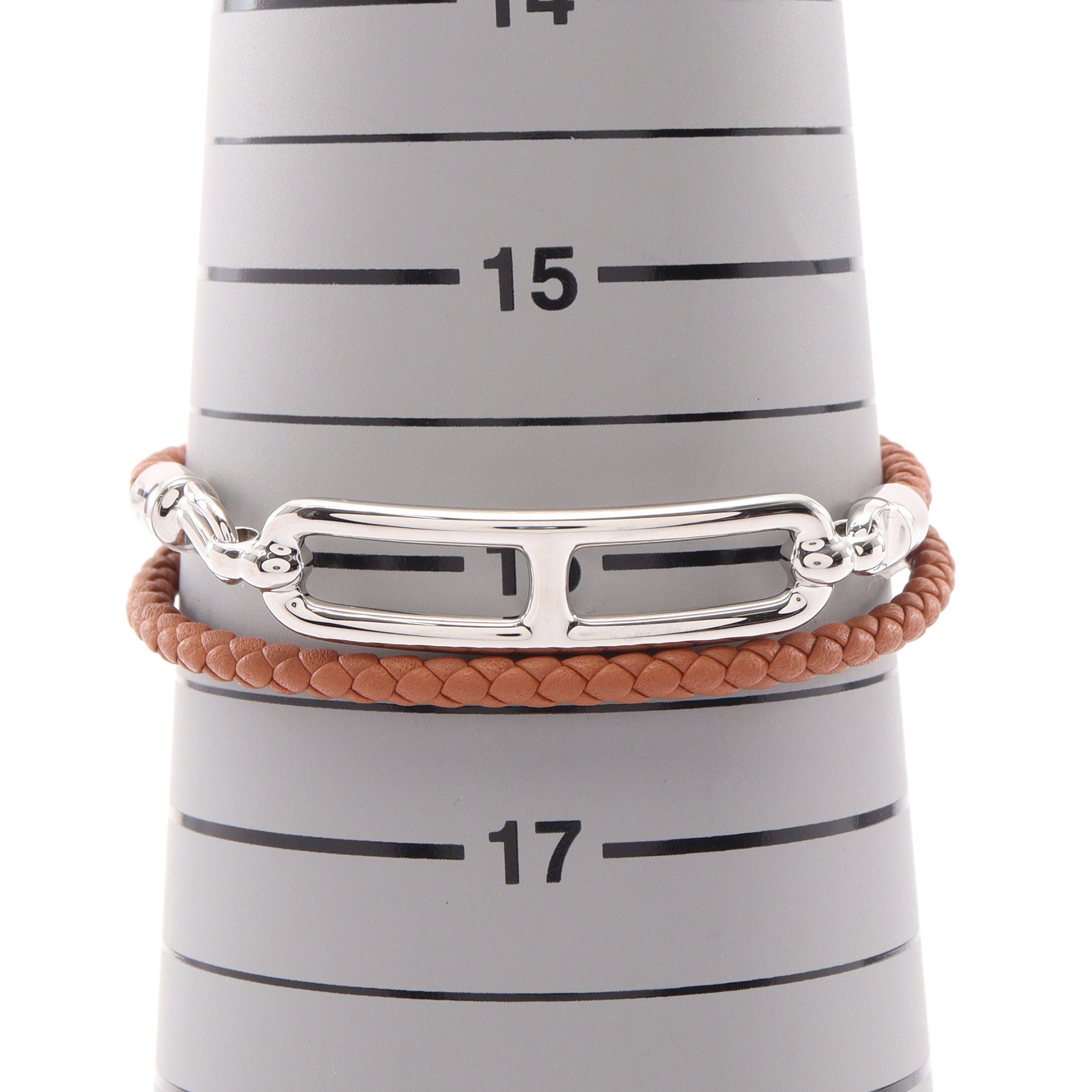 ルリ ドゥブルトゥール ブレスレット ヴォースイフト ブラウン シルバー エルメス アクセサリー HERMES
