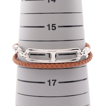 ルリ ドゥブルトゥール ブレスレット ヴォースイフト ブラウン シルバー エルメス アクセサリー HERMES